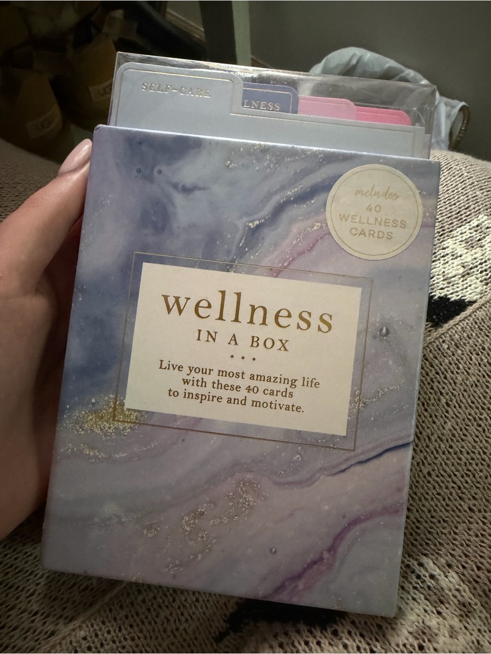 Eccolo Wellness in a Box Inspirational Cards - Lavender Pink Marble